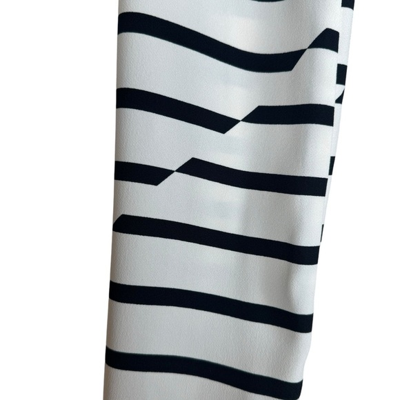 Madewell Women’s Parcel Striped Trench Coat Size XS Crepe White Black Collared - Picture 12 of 13